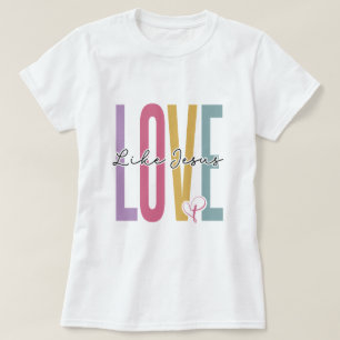Colourful Love Lettering with Heart Accent T-shirt