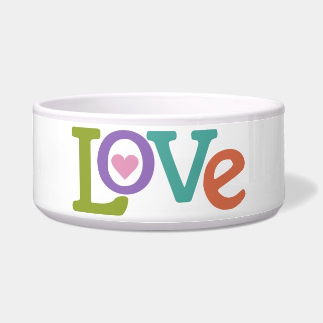 Colourful Love pet bowls (Front)