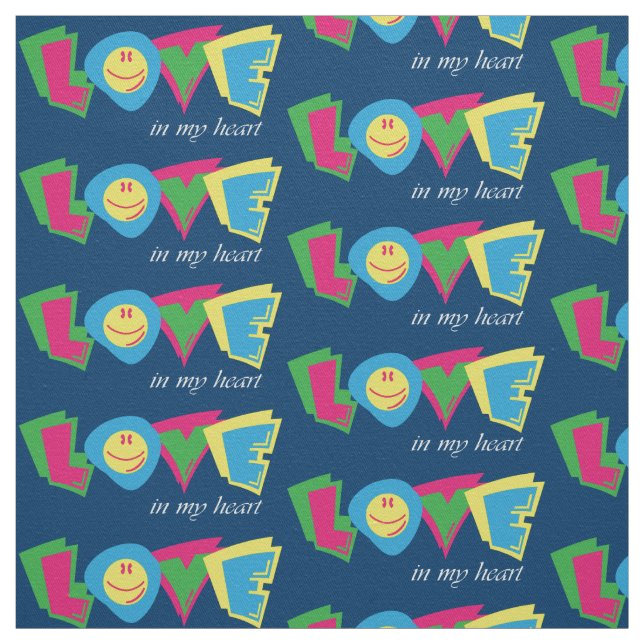 Colourful love sign fabric (Swatch)