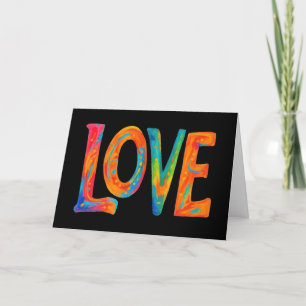 Colourful Love Word Blank Card