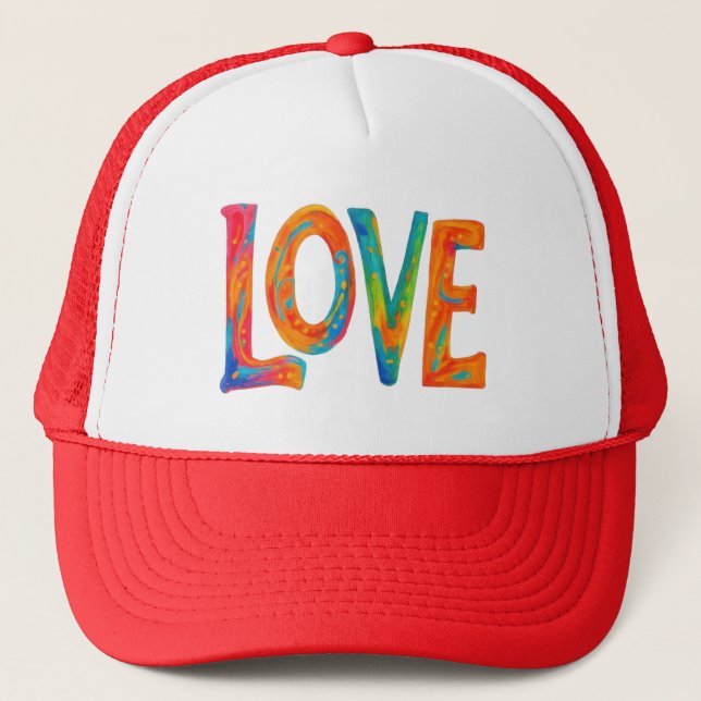 Colourful Love Word Hat (Front)