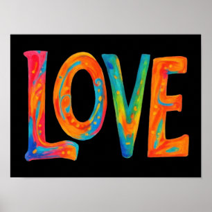 Colourful Love Word Poster
