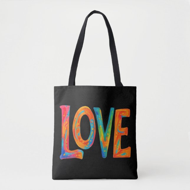 Colourful Love Word Tote Bag (Front)