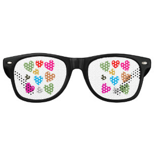 Colourful Lovely Hearts - Love comes in all colour Retro Sunglasses