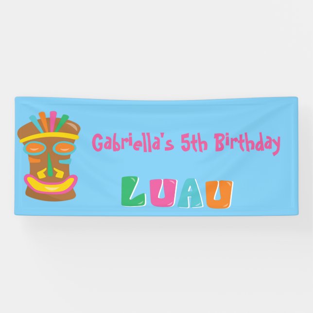Colourful Luau Party Tiki Banner (Horizontal)