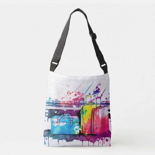 Colourful Luggage Crossbody Bag (Front)