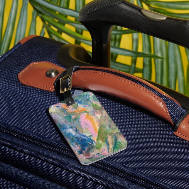 Colourful Luggage Tag Boho Rainbow Travel Tag (Front Insitu 1)