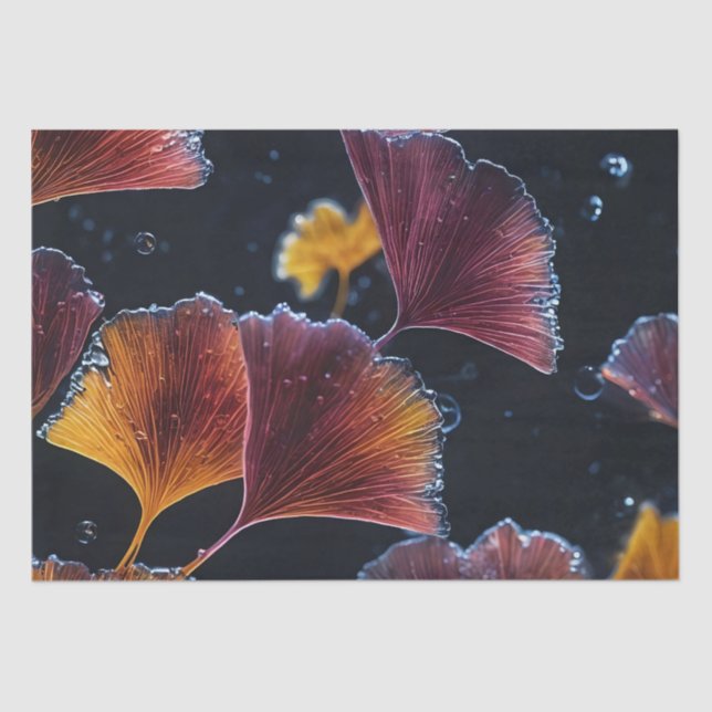 Colourful Luminogram Ginkgo Leaves Decoupage / Tissue Paper (Front)