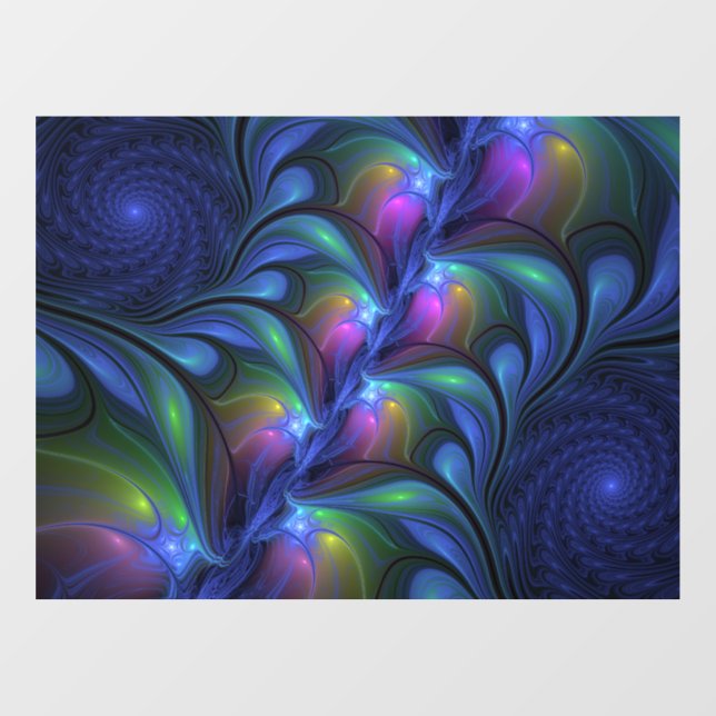 Colourful Luminous Abstract Blue Pink Green Fracta (Sheet)