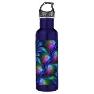 Colourful Luminous Abstract Blue Pink Green Fracta 710 Ml Water Bottle