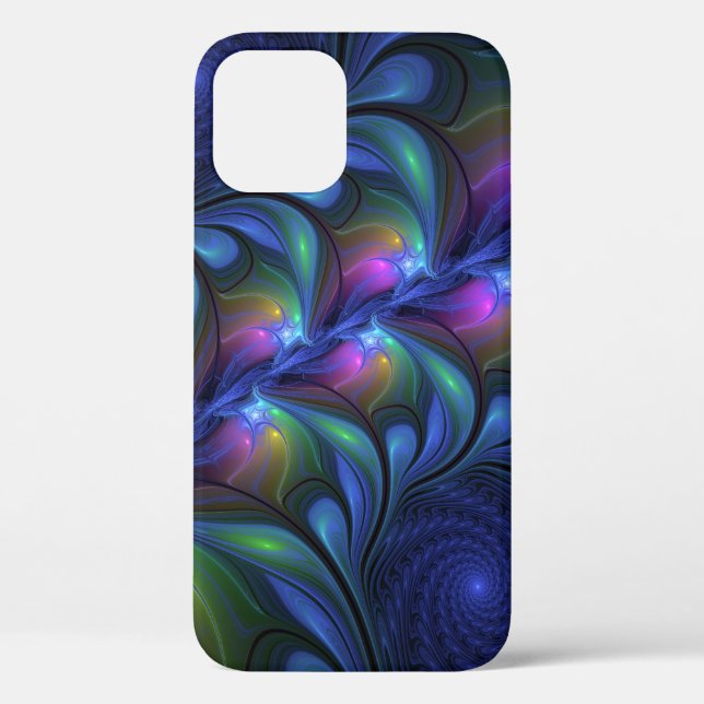 Colourful Luminous Abstract Blue Pink Green Fracta Case-Mate iPhone Case (Back)