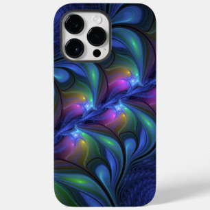 Colourful Luminous Abstract Blue Pink Green Fracta Case-Mate iPhone 14 Pro Max Case