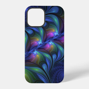 Colourful Luminous Abstract Blue Pink Green Fracta iPhone 12 Pro Case
