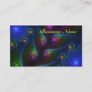 Colourful Luminous Abstract Modern Fractal Art Business Card