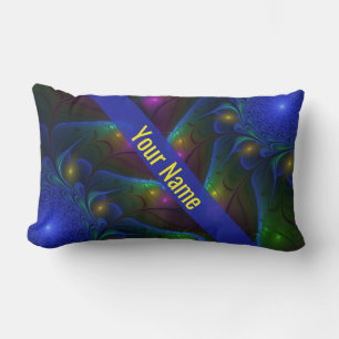 Colourful Luminous Abstract Modern Fractal Art Nam Lumbar Cushion