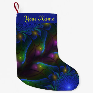Colourful Luminous Abstract Modern Fractal Art Nam Small Christmas Stocking