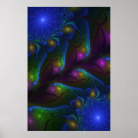 Colourful Luminous Abstract Modern Fractal Art