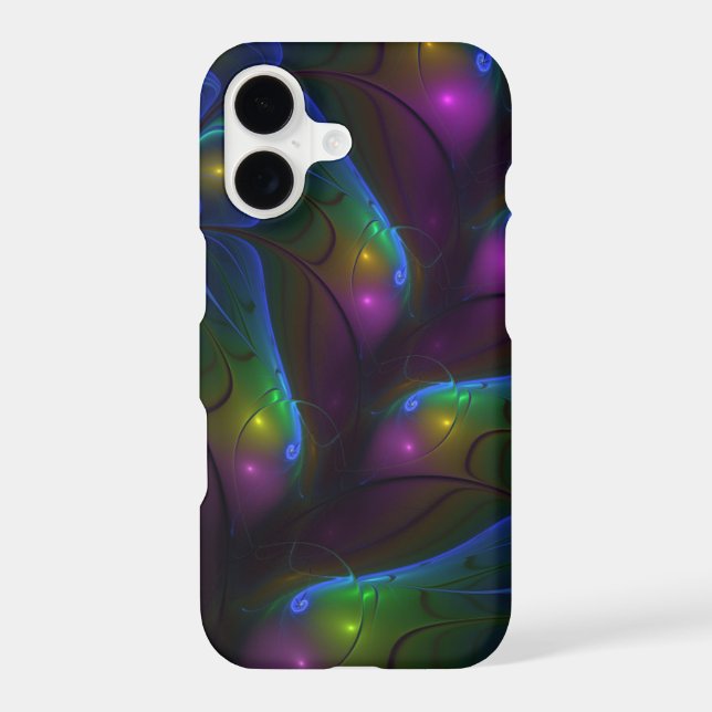 Colourful Luminous Abstract Modern Trippy Fractal (Back)