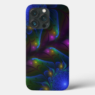 Colourful Luminous Abstract Modern Trippy Fractal iPhone 13 Pro Case