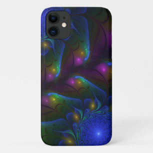 Colourful Luminous Abstract Modern Trippy Fractal Case-Mate iPhone Case