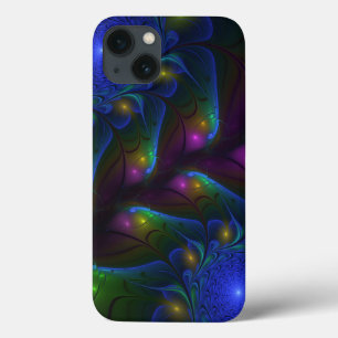 Colourful Luminous Abstract Modern Trippy Fractal iPhone 13 Case