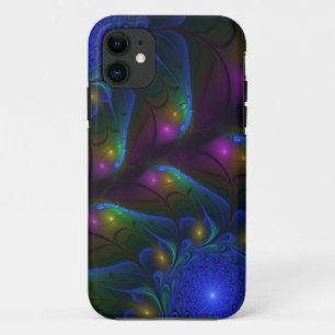 Colourful Luminous Abstract Modern Trippy Fractal Case-Mate iPhone Case