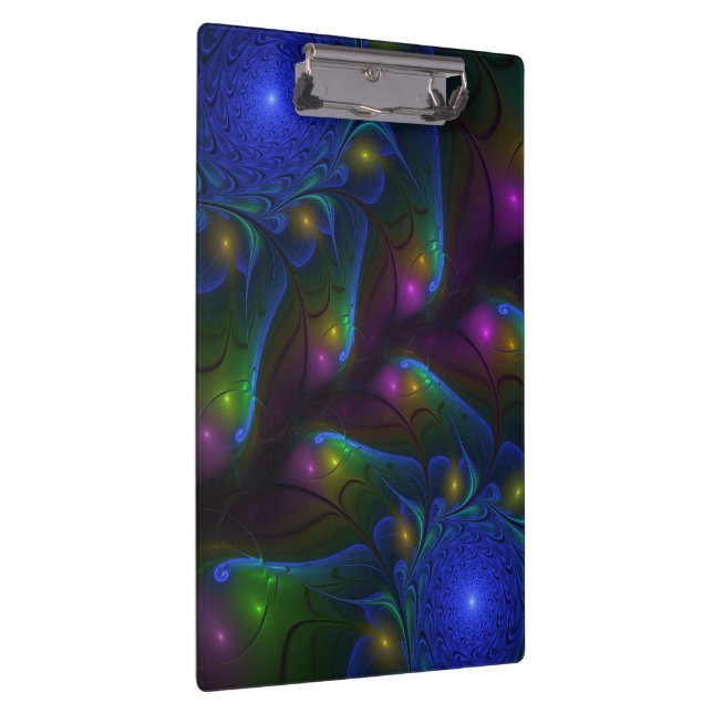 Colourful Luminous Abstract Modern Trippy Fractal Clipboard (Right)