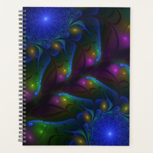 Colourful Luminous Abstract Modern Trippy Fractal Planner