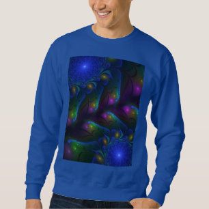Colourful Luminous Abstract Modern Trippy Fractal Sweatshirt
