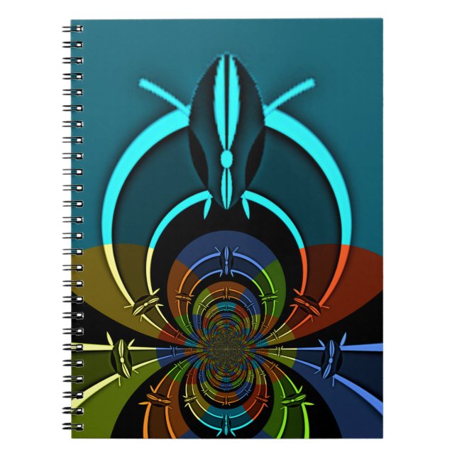 Colourful Maasai Shield Design Spiral Notebook (Front)