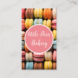 colourful macarons background bakery business card