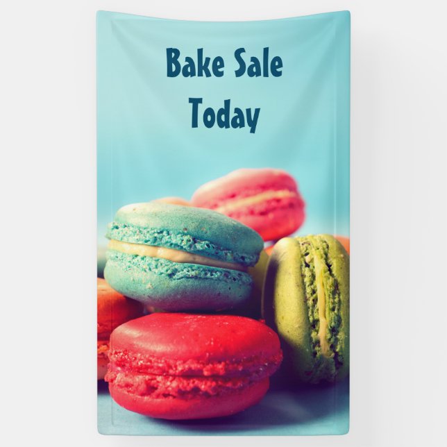 Colourful Macarons Cookies Banner for Your Event (Vertical)