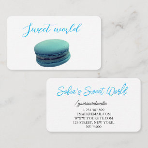 Colourful Macarons Sweets Qr Code Modern Square Business Card