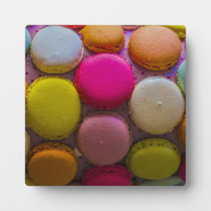 Colourful Macarons Tasty Baked Dessert Plaque