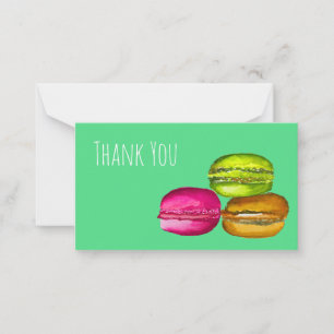 Colourful Macarons watercolor art funky Card
