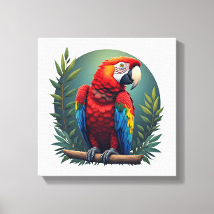 Colourful Macaw Bird Canvas Wall Art