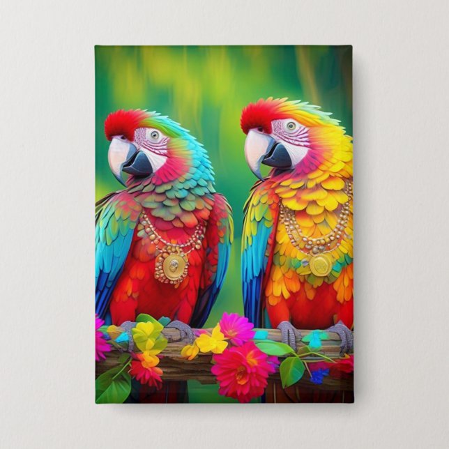Colourful Macaw Birds On The Branch-67859 (Front)