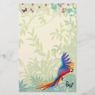 Colourful Macaw Parrot in Rainforest Stationery