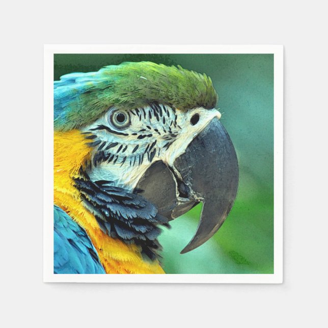 Colourful macaw parrot napkin (Front)