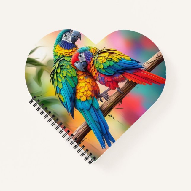 Colourful Macaw Parrots On A Branch-45739 Notebook (Front)