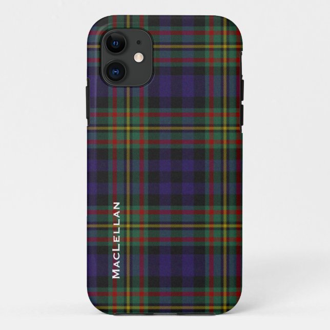 Colourful MacLellan Clan Tartan Plaid Case-Mate iPhone Case (Back)