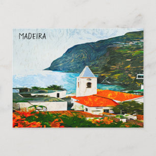 Colourful Madeira Funchal Oil Paint Postcard