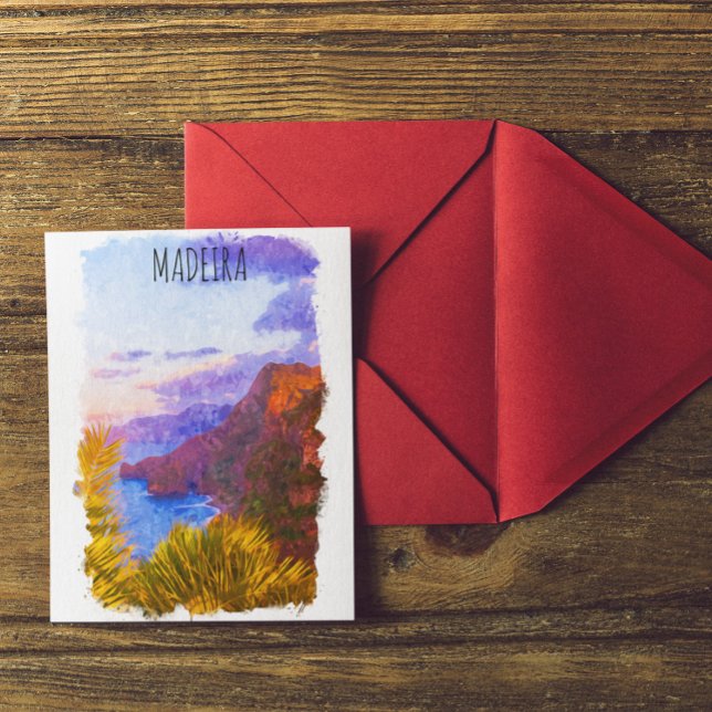 Colourful Madeira Portugal Scenery Travel  Postcard (madeira portuguese island ocean view postcard)