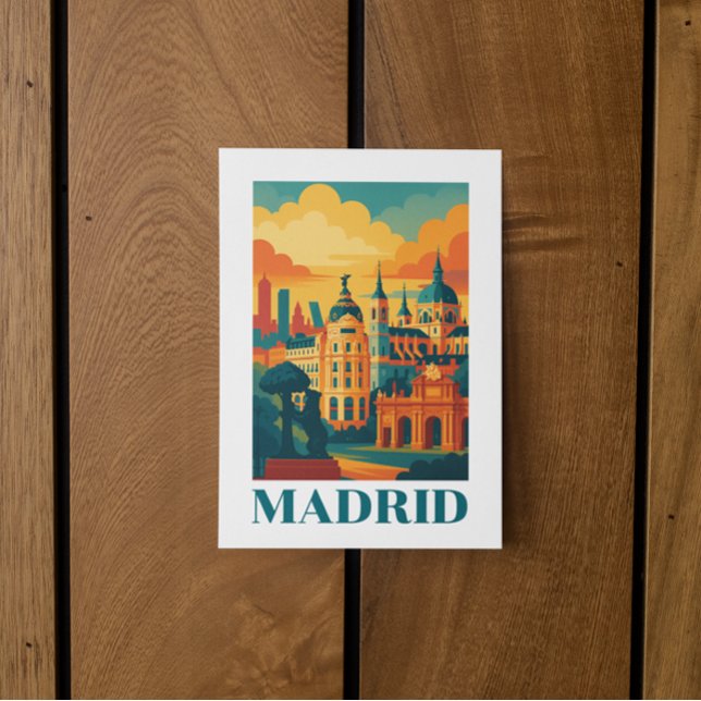 Colourful Madrid Spain Vintage Travel Postcard (Colorful Madrid Spain Vintage Travel Postcard)