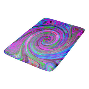 Colourful Magenta Swirl Retro Abstract Design Bath Mat