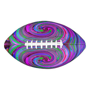 Colourful Magenta Swirl Retro Abstract Design Football
