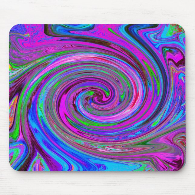 Colourful Magenta Swirl Retro Abstract Design Mouse Pad (Front)