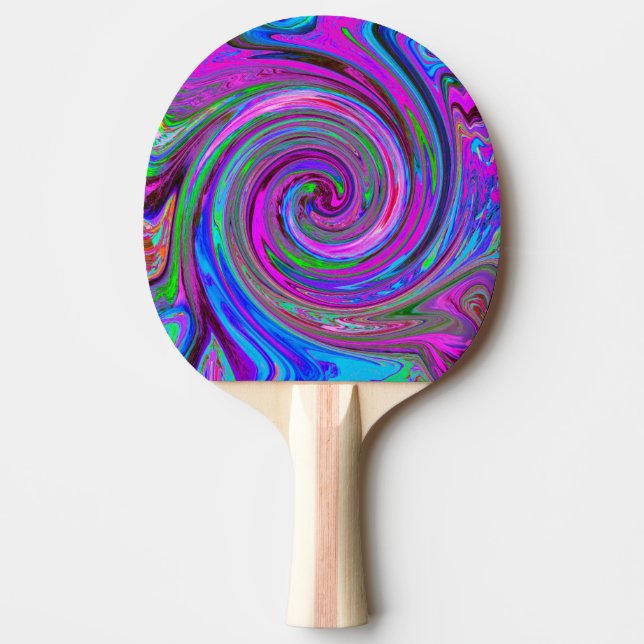 Colourful Magenta Swirl Retro Abstract Design Ping Pong Paddle (Front)
