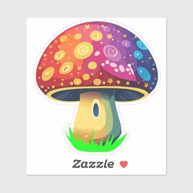 Colourful Magic Mushroom Sticker  (Sheet)