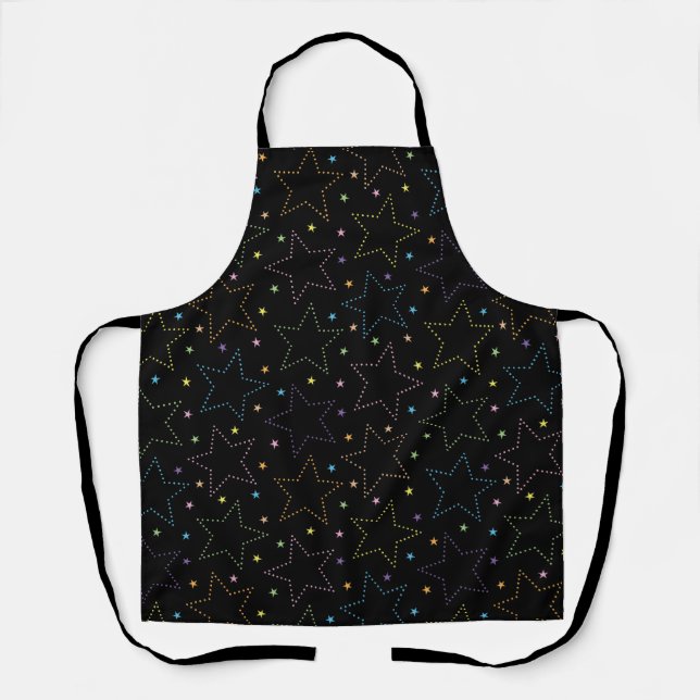 Colourful Magical Starry Night Sky Pattern Apron (Front)